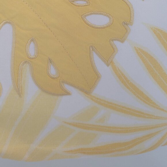 Set of 2 TOMMY BAHAMA 18" Cotton Embroidered Accent Pillow Covers Yellow/Coconut - Picture 4 of 7